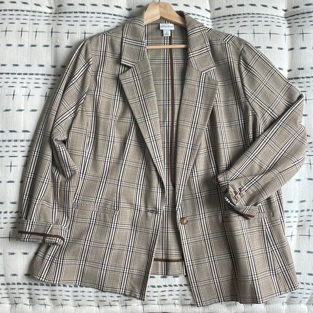 Ava & Viv Plaid Boyfriend Blazer